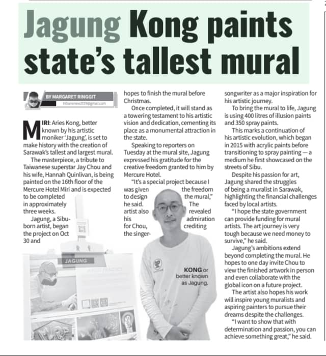 Jagung Kong Paints State's Tallest Mural